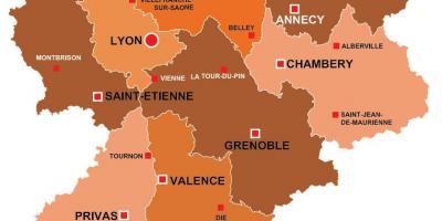 Lyon region, Francja na mapie
