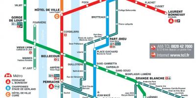 Schemat metra w Lyonie