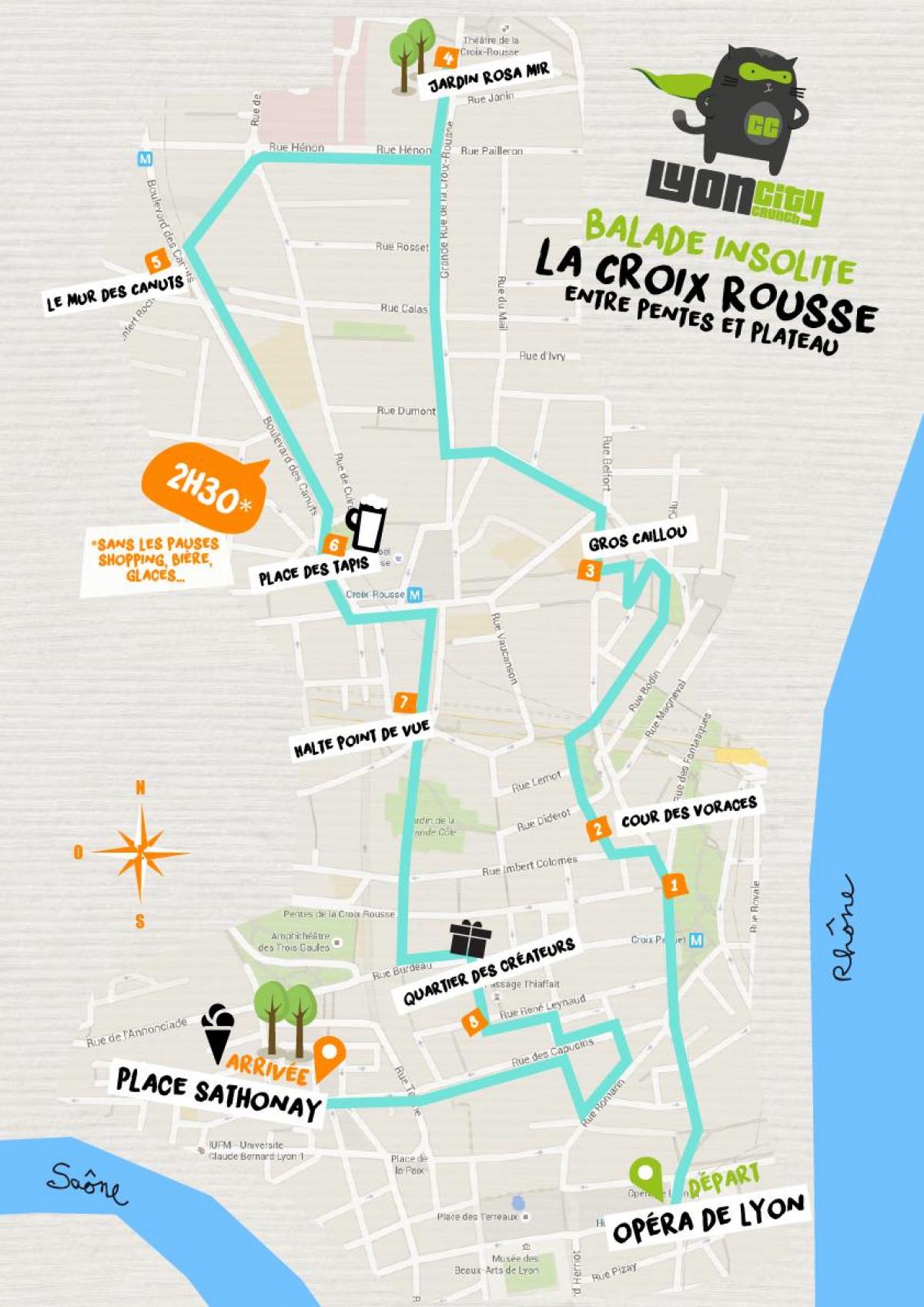 mapa croix-rousse, Lyon 