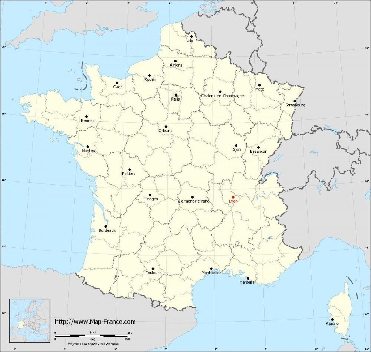 gdzie znajduje Lyon Francja na mapie