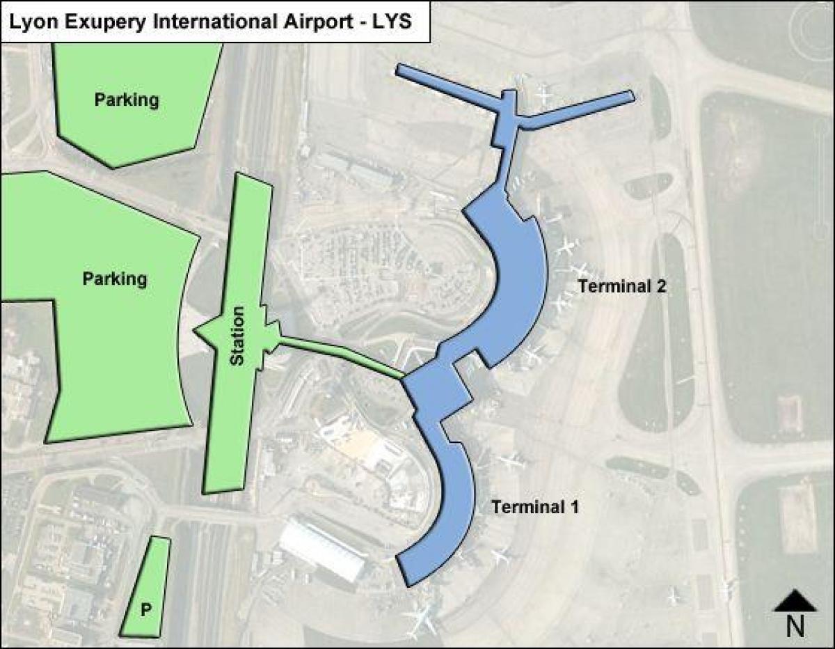 Mapa terminalu lotniska Lyon