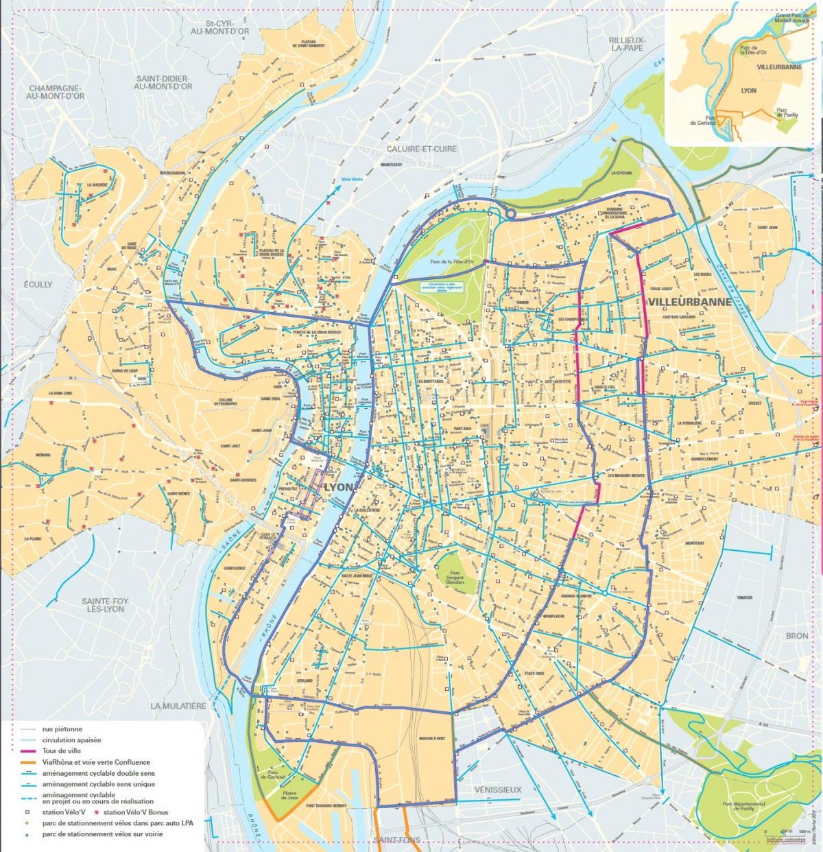 mapa Lyon rower