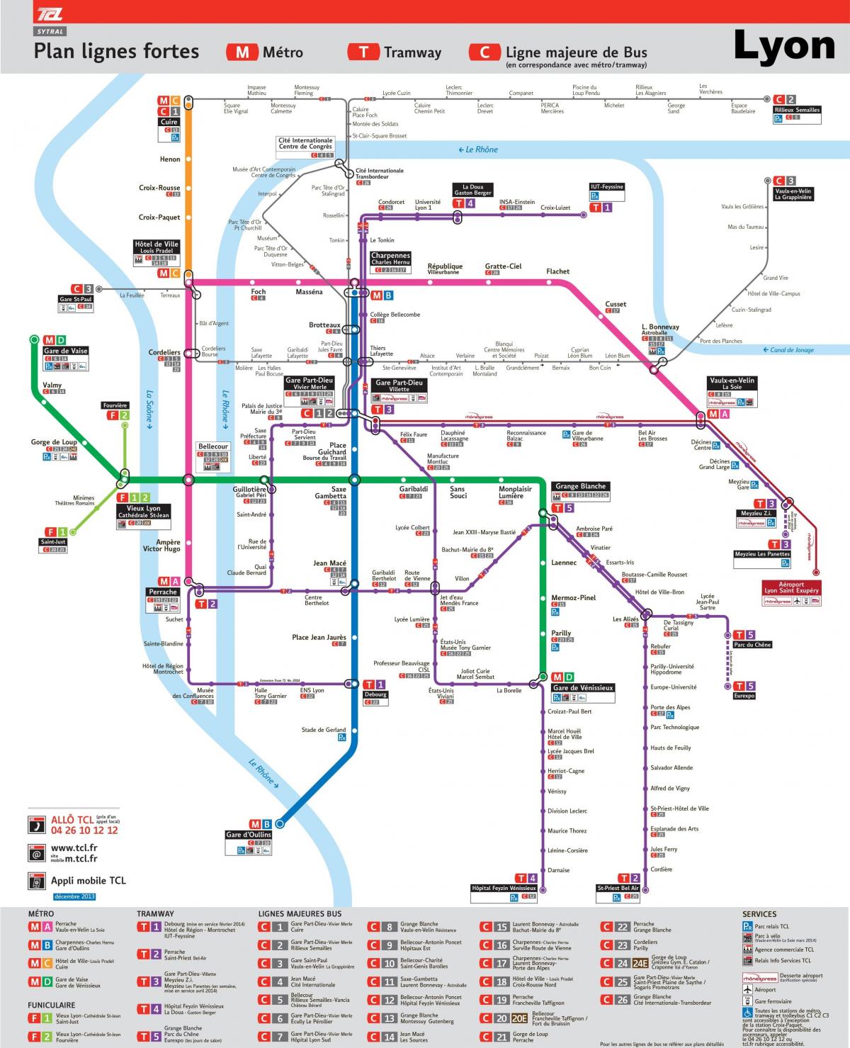Lyon transportową mapę w formacie PDF