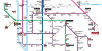 Lyon transportową mapę w formacie PDF
